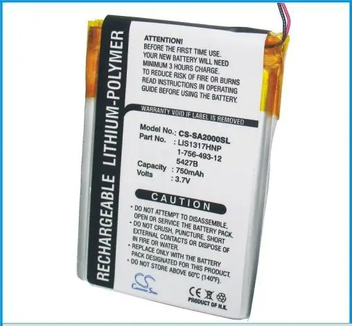 Оптовая продажа MP3 MP4 PMP батарея для SONY NW A2000 HD3 (P/N 1 756 493 12 5427B LIS1317HNP)|battery for sony|sony n