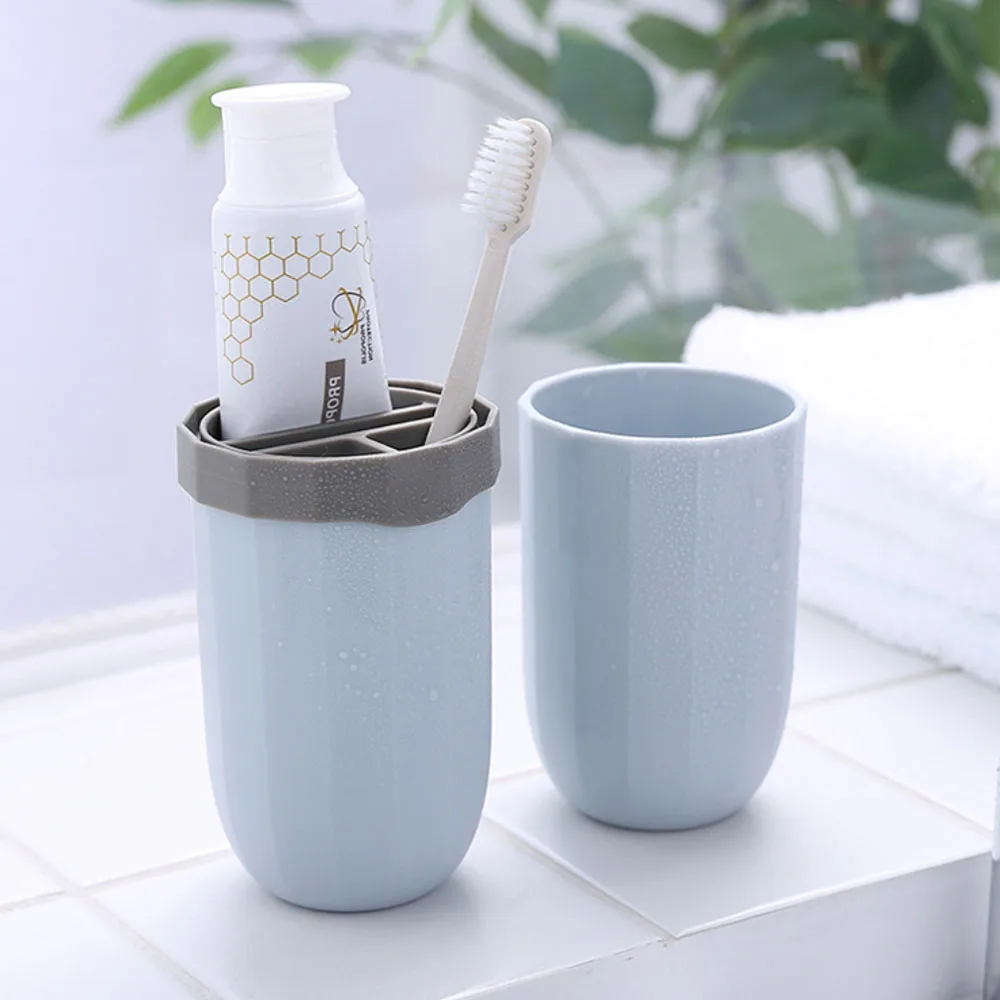 1 шт. портативный набор чашек для чистки зубов, чашка для мытья зубной пасты, коробка для хранения зубных щеток, цилиндрические стаканы для ванной комнаты