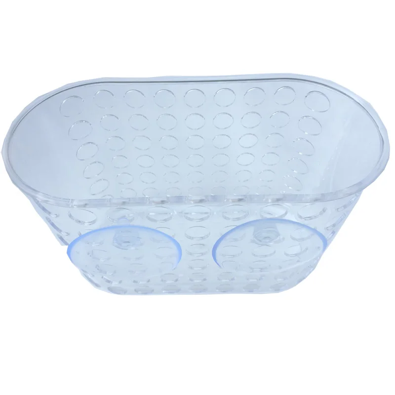 

Wall Mounted Kitchen Bathroom Shelf Wall Rack With 2 Suckers Plastic Shower Caddy Organizer Holder Tray With Suction Cups Loti