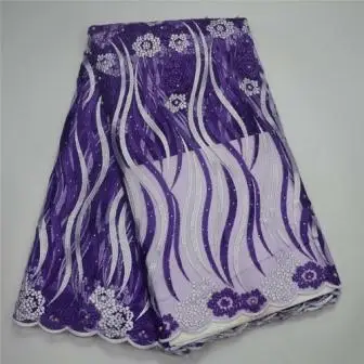 Африканский кружевной узор в народном стиле 120 см ширина ткань для одежды и моды продается 5 ярдов - Цвет: Фиолетовый