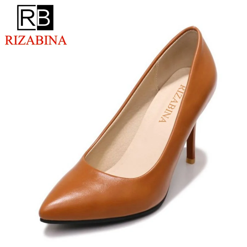

RizaBina Size 30-48 5 Colors Women High Heel Shoes Pointed Toe Thin Heels Women Pumps Elegant Simple Shoes Office Women Footwear