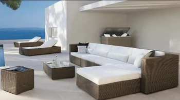 

Outdoor Resin Wicker Poly Rattan Garden Furniture Sectional Lounge Sofa