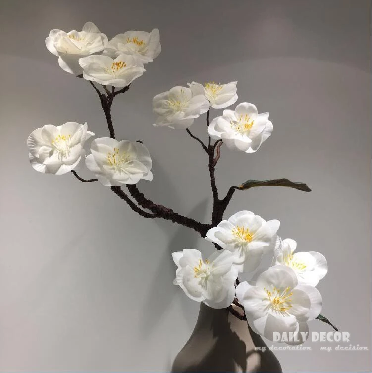 

Real touch artificial silicone Cherry blossoms wholesale felt latex flowers Peach wedding decorative cereza cereja 6pcs/lot