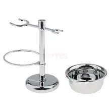 Мужской подарок из нержавеющей стали бритвенный набор взвешенная основа подставка и безопасная бритва+ чаша кружка+ кисть шерсть барсука набор инструментов для бритвы