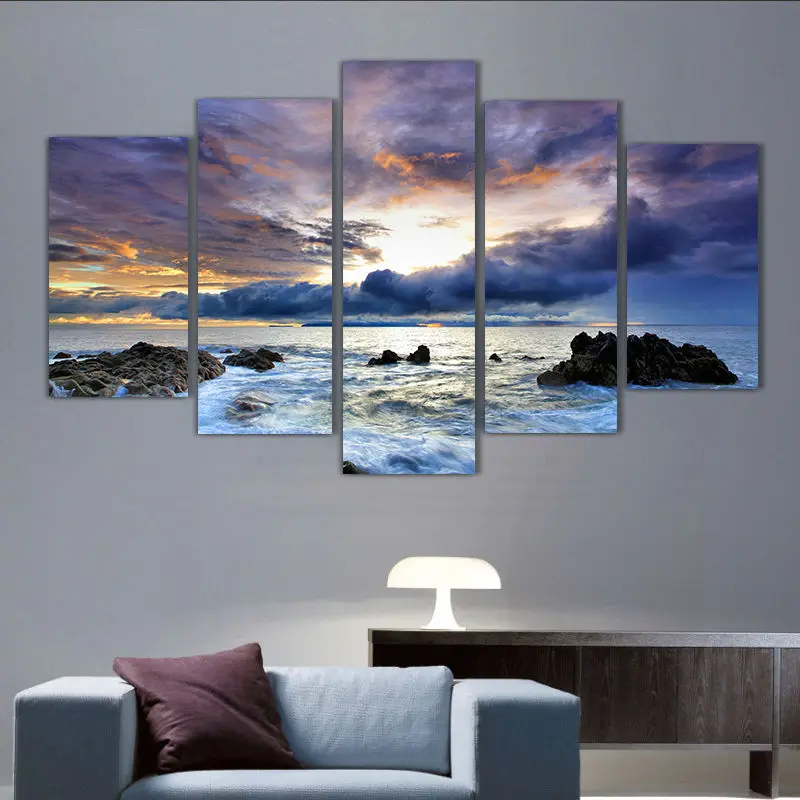 Modern Living Room Wall Art 5 panel printed canvas painting reef ocean seascape canvas print Modern Living Room Wall Art 5 panel printed canvas painting reef ocean seascape canvas print