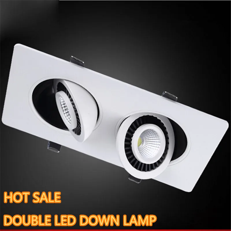 

Free Shipping Double 360 rotating 20W LED lighting COB downlight 2x10W Dimmable LED Ceiling light Spot Light Lamp CE RoHS