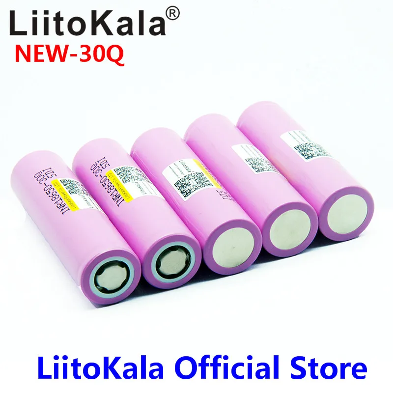 4 шт. LiitoKala Оригинальные 3,7 V INR 18650 30Q 3000mAh аккумуляторные батареи 18650 аккумулятор высокого разряда