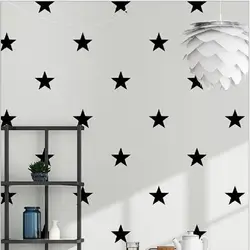 Черные обои со звездами украшения дома для детской комнаты Америка Стиль Обои 0,53 М * 10 м