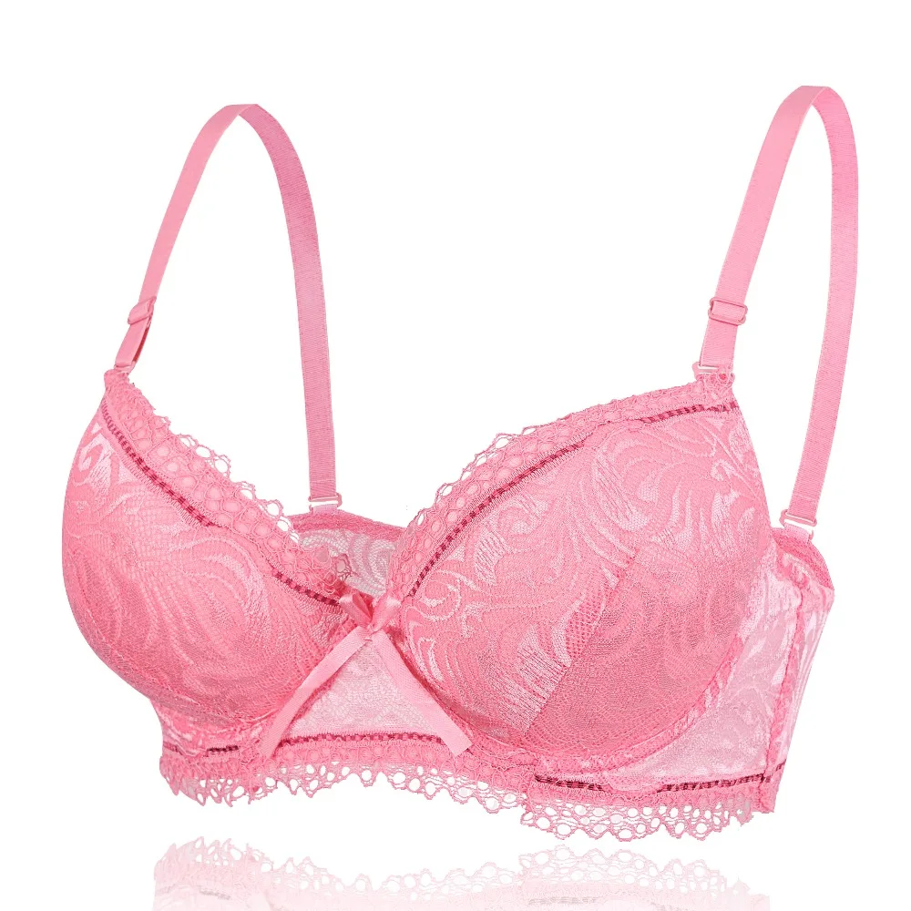 6 colors cotton Women 3/4 cup Lace Floral Sexy Soild Cup Underwear Bra