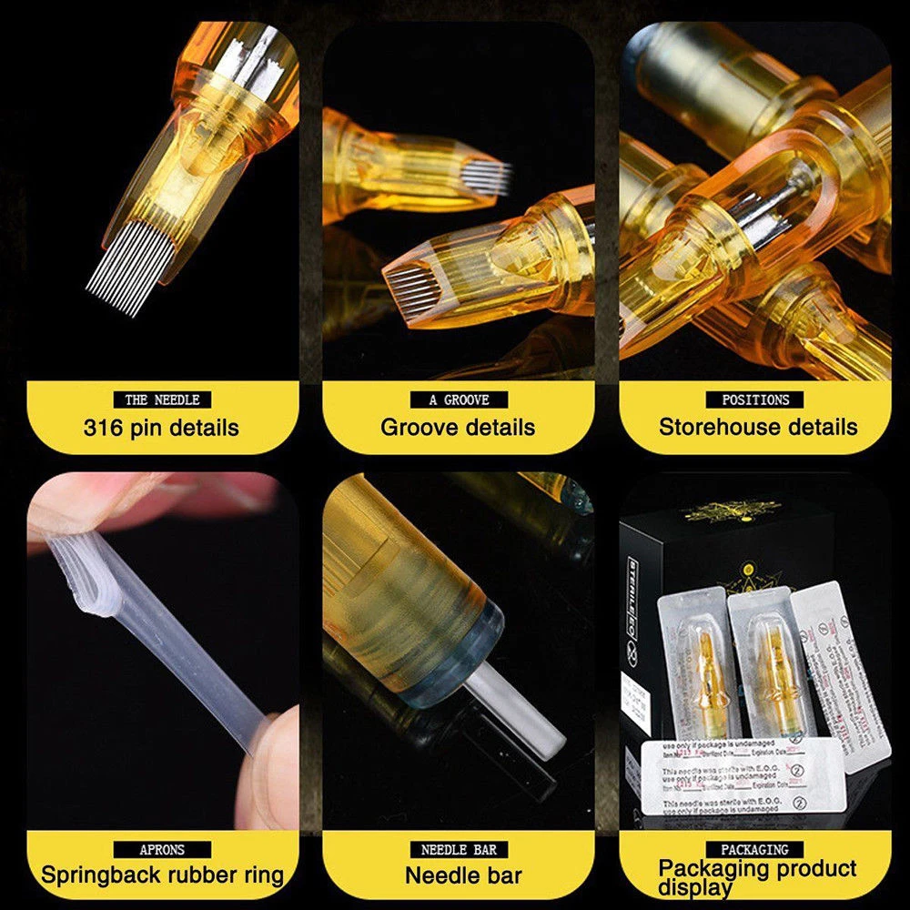 10Pcs Disposable Sterilized Tattoo Cartridge Needles For Semi Permanent Makeup Tattoo Gun 5RM 7RM 9RM 11RM 13RM 15RM 19RM 23RM