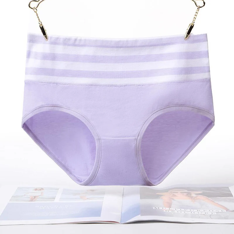 Cotton abdomen soft breathable sweat-absorbent seamless stripes high elastic waist triangle briefs free shipping Cotton abdomen soft breathable sweat-absorbent seamless stripes high elastic waist triangle briefs free shipping