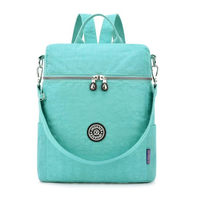Водонепроницаемый нейлоновый женский школьный рюкзак для девочек-подростков рюкзак для ноутбука Женский Повседневный Рюкзак Дорожная школьная сумка Mochila W729 - Цвет: light green