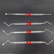 Стоматологический экскаватор восстановительные инструменты для имплантации ложка стоматолога инструмент из нержавеющей стали двойные концы длинная ручка