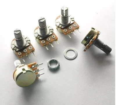 

Single union potentiometer B10K three feet 10 k 15 mm handle long horizontal (with screw WH148)