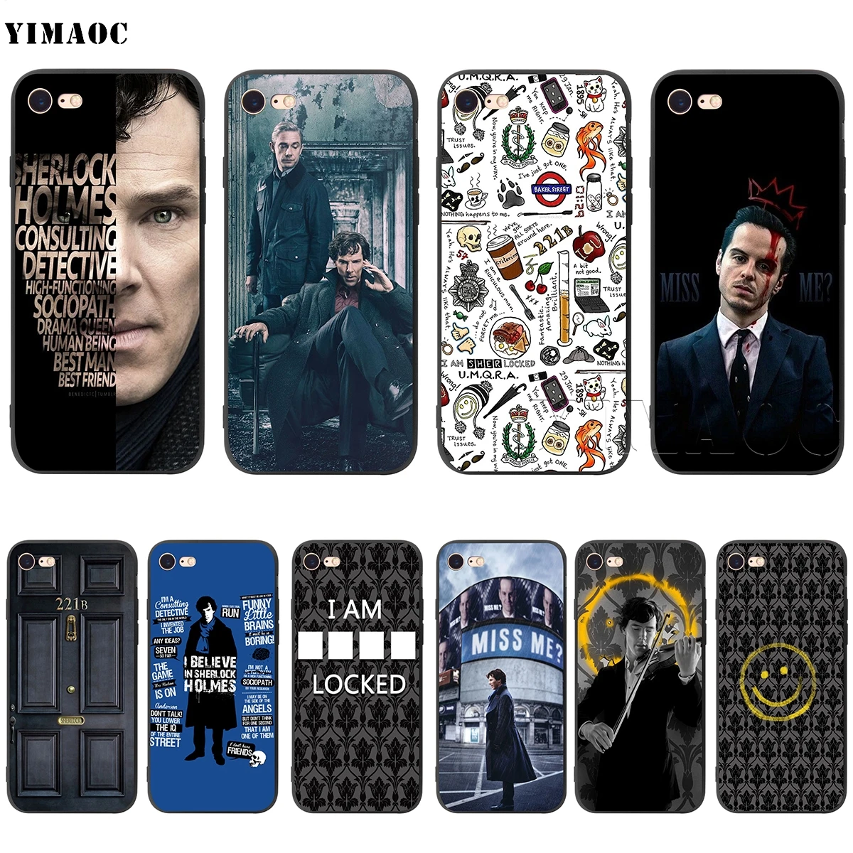 

YIMAOC 221B Sherlock Benedict Silicone Soft Case for iPhone 11 Pro XS Max XR X 8 7 6 6S Plus 5 5S SE