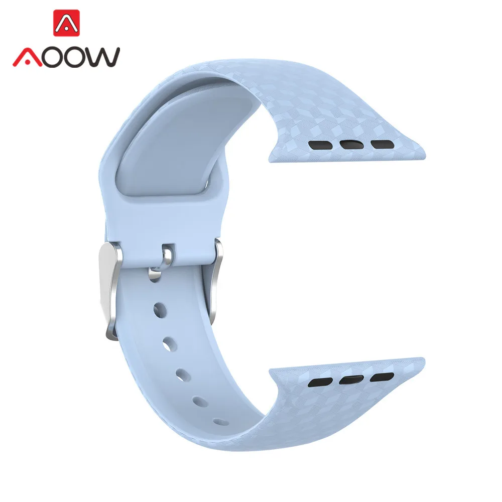 Силиконовый ремешок для часов iWatch Apple Watch 1 2 3 4 40 44 38 42 мм спортивный сменный
