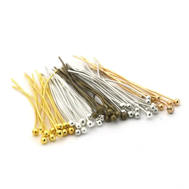 

200pcs/lot 25 30 40 50mm Colorful Metal Ball Head Pins Needles For Jewelry Findling Making Diy HandWork Accessories Wholesale
