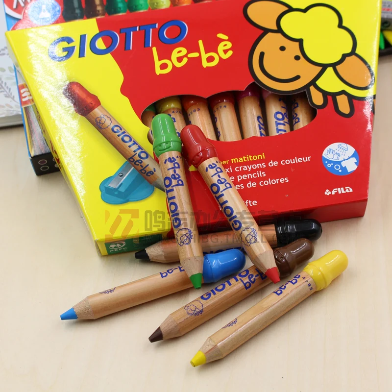 Italy Giotto 2 Years Big Especially Thick Wooden Children Color Colored Pencil Lead Set 12 Colors Crayons Pencil Crayon Crayon Setpencil Kids Aliexpress