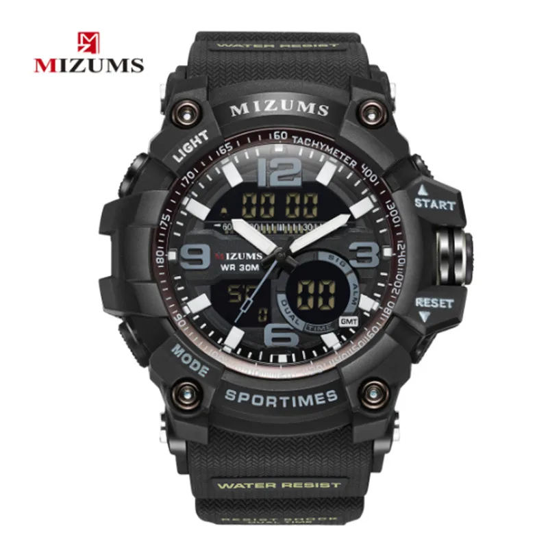 

New MIZUMS Brand Student Sports Watch Waterproof Luxury Watch Men's Fashion LED Digital Analog Quartz Watches Relogio Masculino