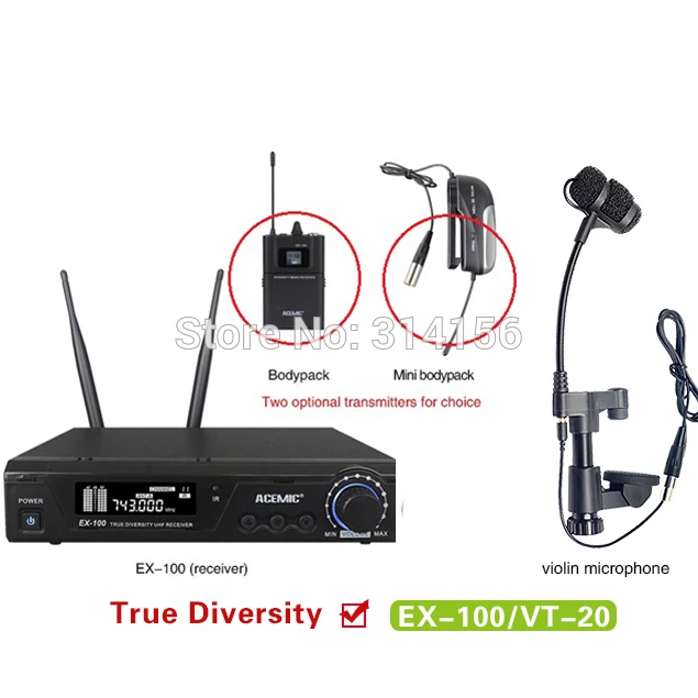 ACEMIC EX 100/VT 20 Wireless Microphone system For violin Mandolin
