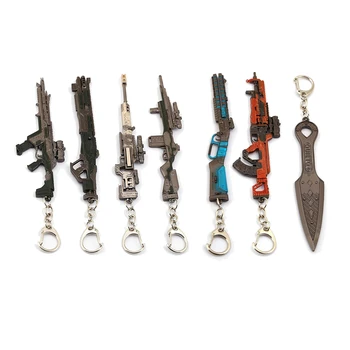 

12cm Game APEX Legends Keychains Evil Spirit Dagger Key Chain Gun Models Metal Pendant Keyrings Key Holder Men Jewelry llaveros