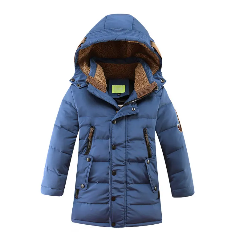 children Down& Parkas 6-15 T winter kids outerwear boys casual warm hooded jacket for boys solid boys warm coats