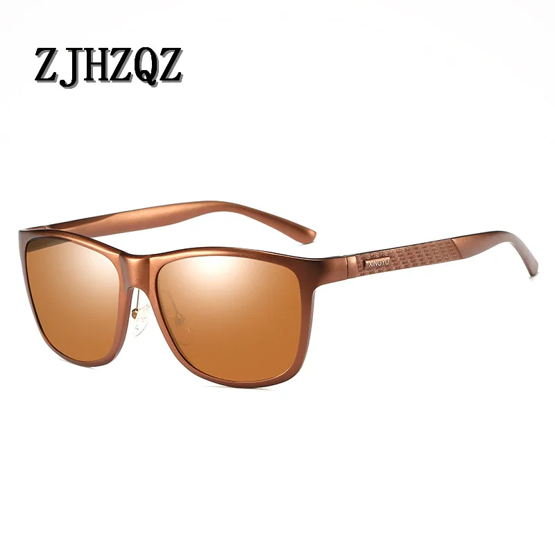 Brown Brown ZJHZQZ алюминиево-магниевые поляризованные солнцезащитные очки для женщин, для вождения, спорта на открытом воздухе, рыбалки, серебристые, синие, зеркальные, черные линзы, очки - Цвет линз: Brown Brown