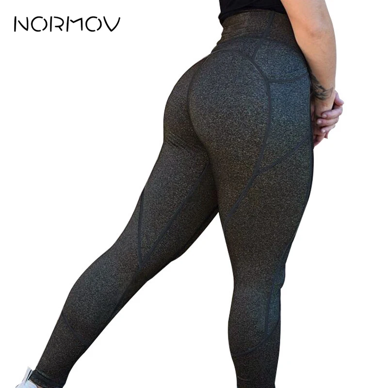 

NORMOV High Waist Solid Color Fitness Leggings For Women Leggings Sport Women Fitness Women Yoga Pants Workout Gym Leggings