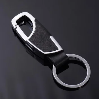 

Car styling Metal Head layer cowhide key Chain case For Land Rover LR4 LR3 LR2 Range Rover Evoque Defender Discovery Freelander