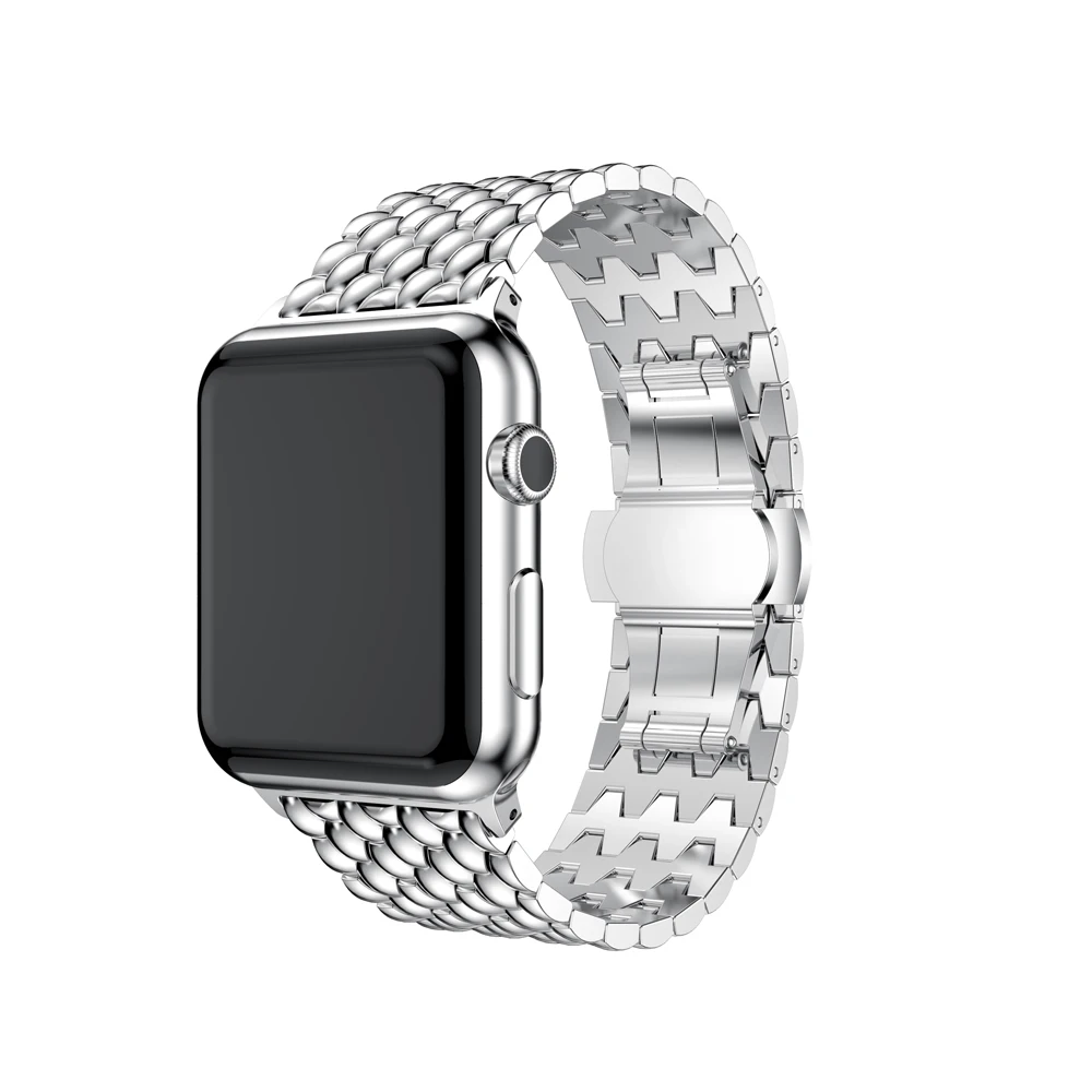 Ремешок из нержавеющей стали для Apple Watch Band 38 мм 42 мм Металлические звенья Браслет Смарт часы ремешок для Apple Watch Series 1 2 3 4