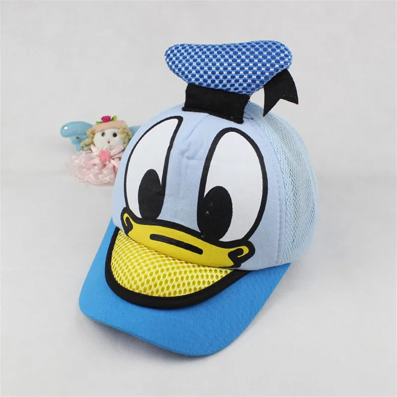 

New Spring Sunmmer Breathable Children Baseball Net Cap Cute Cartoon Duck Hat Peaked Baseball Sun Hat Boy Girl