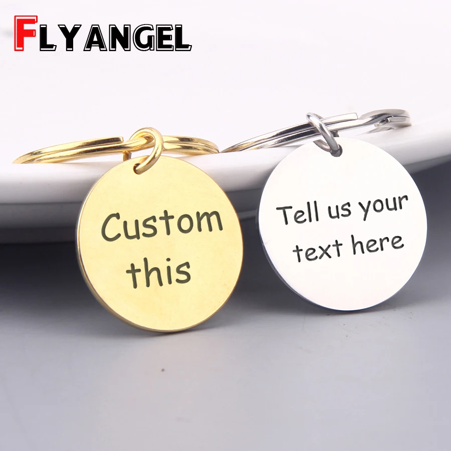 Engraved Keychain Stainless Steel Key Chain Customized Names Women Men