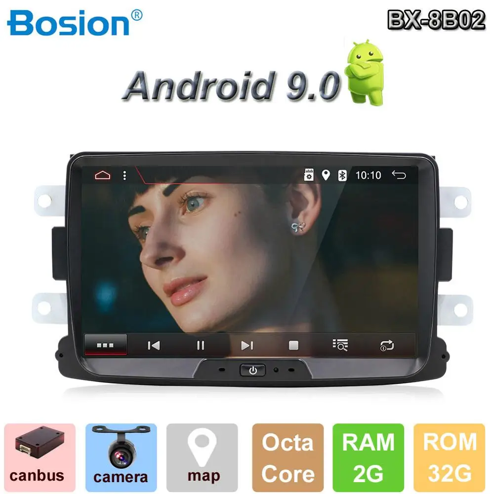 Восьмиядерный android 9,0 автомобильный dvd для Dacia Lodgy Logan, Duster Sandero с 1 din радио gps видео wifi навигация мультимедийный плеер