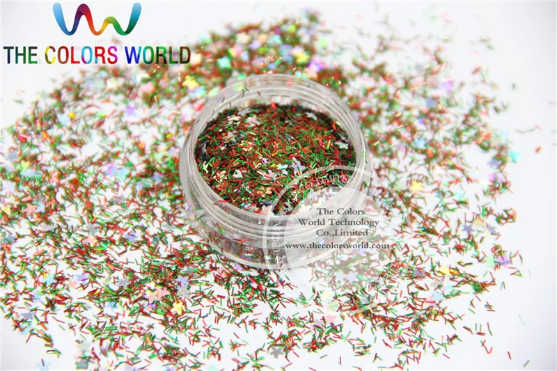 

Xmas-6 Mix shiny christmas glitter holographic colors and shapes spangles glitter for nail Art or DIY decoration 1pack=50g