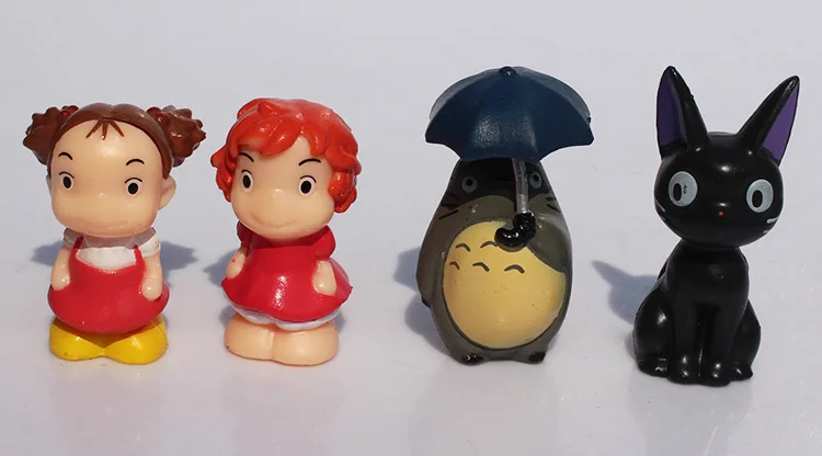 8 шт./лот фигурка Тоторо Yubaba черная кошка принцесса Mononoke Ponyo на скале Kaonashi Mei зонтик