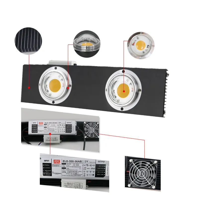 CREE CXB3590 CXB3070 CXA3070 200 Вт 36000LM 3500 К COB LED Grow Light полный спектр растущая лампа для