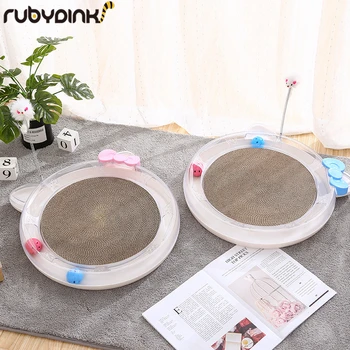 

Round Shaped Corrugated Cat Kitten Scratch Board Pad Scratcher Bed Mat Claws Care Toy For Pet Cat Training Cat Toy by Rubydink