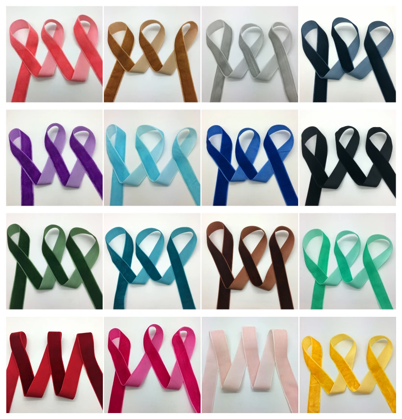 

3 yards/lot 3/4"(20mm)Wide Velvet Ribbon Headband Clips Bow Wedding Decoration Pick Colors