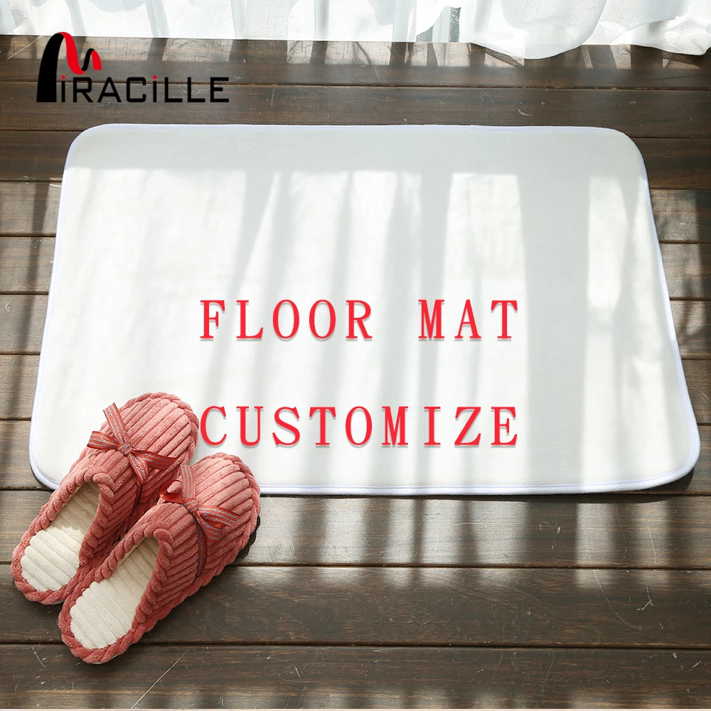 Miracille Customized Coral Fleece Floor Mat Bath Decor Anti Slip Door Mat with Your Image Rugs and Carpets for Home Living Room Miracille Customized Coral Fleece Floor Mat Bath Decor Anti Slip Door Mat with Your Image Rugs and Carpets for Home Living Room