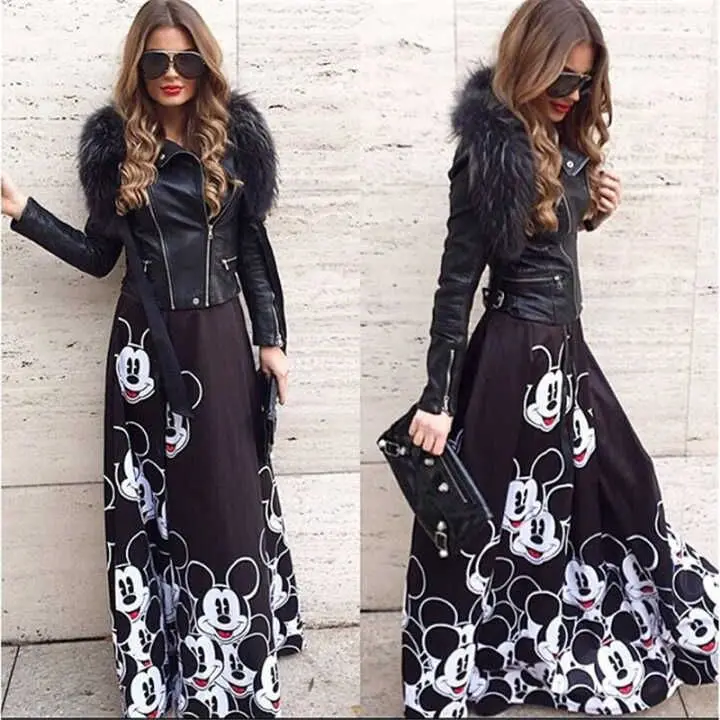 

2019 Boutique women's hot selling explosive summer new sweet high-waisted A-word printed halter skirt