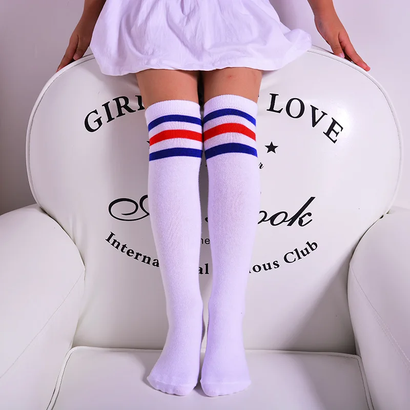 

Children Long Socks 2018 Spring 1-15Y Baby Kid Sock Girl Children Sport Girl Knee High Long Sock Striped Cotton Girls Knee Socks
