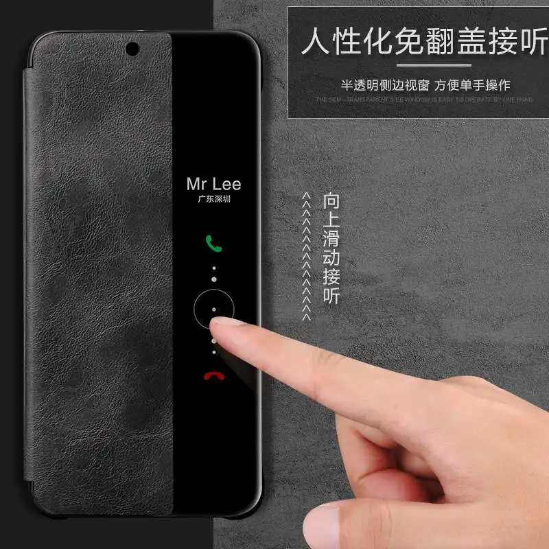 

Case For Hawei Mate10 P20 Pro Smart View Luxury Leather Funda Etui Phone Cover accessories shell Coque with Sleep Wake Up Window