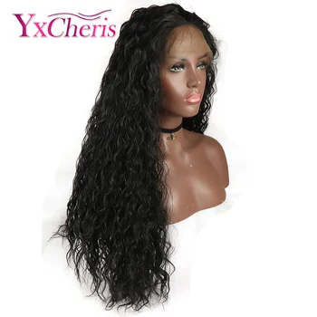 

Water Wave Lace Front Hair Wigs For Women Black Front Lace Wigs With Baby Hair Pre Plucked Natural Hairline 150% peluca roja
