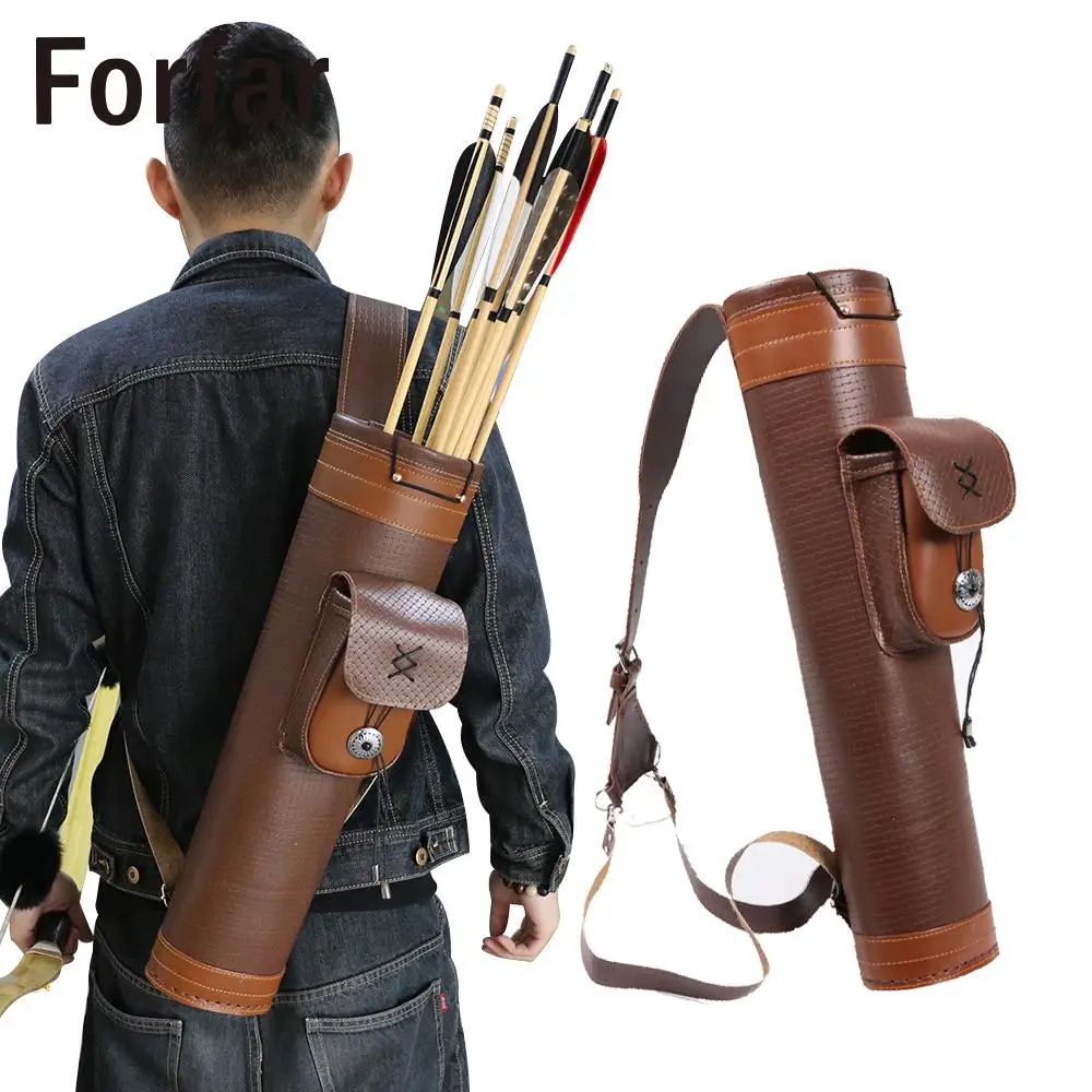 Arrows Bag 45 111cm Archery Belt Bag Cow Leather Outdoor Sports 24 Arrows Archery Traditional
