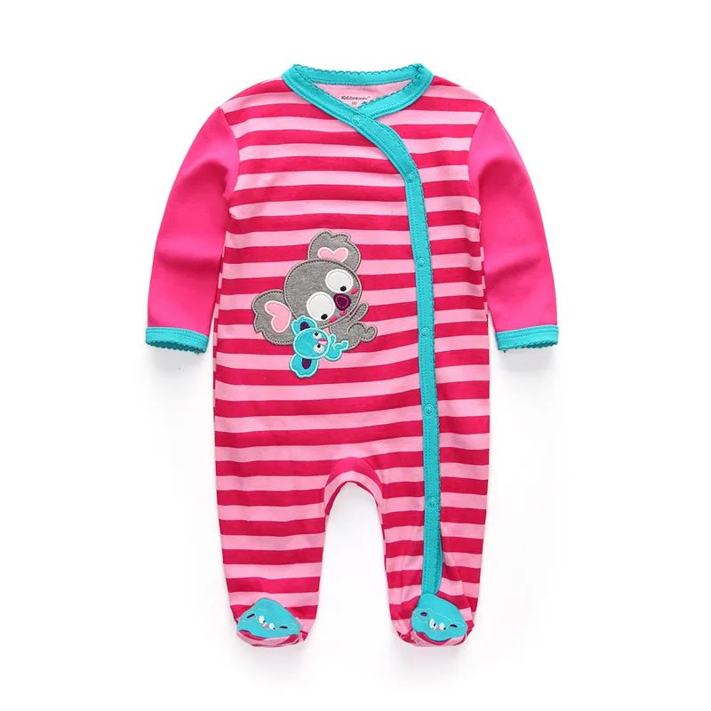 Детский комбинезон унисекс; Одежда для новорожденных; одежда в горошек с рисунком медведя для младенцев 0, 3, 6, 9, 12 месяцев; Roupas de bebe; одежда для маленьких мальчиков и девочек; пижамы - Цвет: 1077