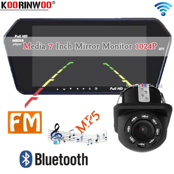 

Koorinwoo HD 1024*600 Wireless Multi Media 7 Screen Mirror Monitor FM Auto Bluetooth MP5 Car Rear View Camera for Parking System