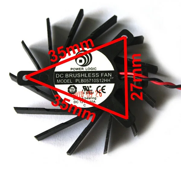 Вентилятор PLB05710S12HH 50 мм 12 В постоянного тока 0 3 а VGA карта охладитель ATI Radeon HD5550 5570
