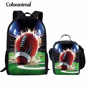 

Coloranimal American Footballly Children School Bag Set Kid School Backpack Mochila Infantil 3D Ball Print Large Bagpack Satchel