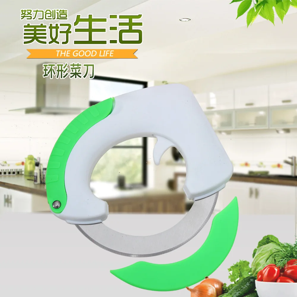 

Multifunctional Stainless Steel Round Wheel Ring Vegetable Chopping Knife Meat Cutter Knife Kitchen Knives Pizza Cutter
