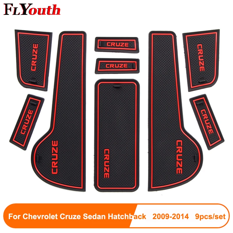 

9pcs Fit For Chevrolet Cruze Sedan Hatchback 2009-2014 Car Styling Interior Non-Slip Mat Door Groove Pad Cushion Rubber Mat
